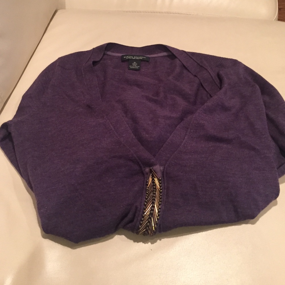 Grape colored beaded cardigan